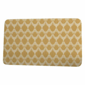 Goals, Gourds, & Gatherings Peace 2 Geometric Print Bath Mat, Gold, 17