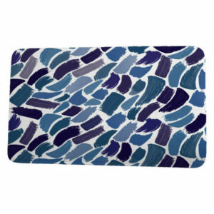 Goals, Gourds, & Gatherings Wenstry Geometric Print Bath Mat, Blue, 17