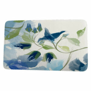 Goals, Gourds, & Gatherings Windy Bloom Bath Mat, Navy Blue, 21"x34"