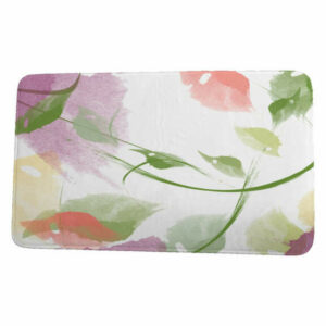 Goals, Gourds, & Gatherings Windy Floral Print Bath Mat, Coral, 17"x24