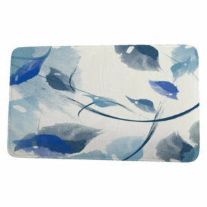 Goals, Gourds, & Gatherings Windy Floral Print Bath Mat, Navy Blue, 21