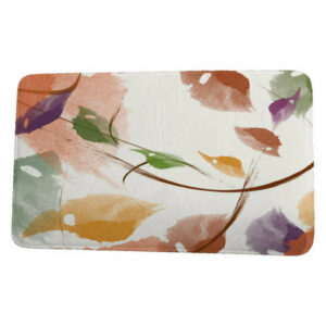 Goals, Gourds, & Gatherings Windy Floral Print Bath Mat, Orange, 21"x3