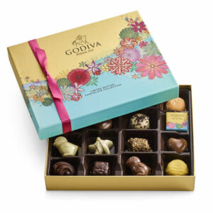 Godiva Assorted Chocolate Gift Box and Ballotin, Spring Ribbon, 16 pc