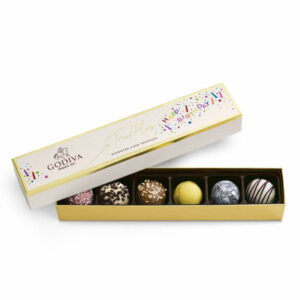 Godiva Birthday Cake Chocolate Truffle Flight, 6 pc Dark, White Chocolate