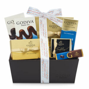 Godiva Chocolate Celebration Basket, Happy Birthday Ribbon Dark, White, Milk Chocolate