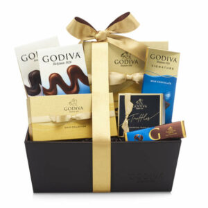 Godiva Chocolate Celebration Gift Basket, Classic Ribbon Dark, White, Milk Chocolate