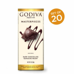 Godiva Masterpieces Dark Chocolate Ganache Heart Bar, 20 bars