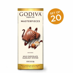 Godiva Masterpieces Milk Chocolate Hazelnut Oyster Bar, 20 bars