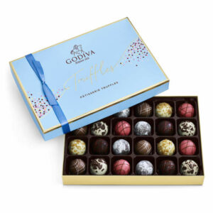 Godiva Patisserie Dessert Chocolate Truffles Gift Box and Ballotin, 24 pc Dark, White Chocolate