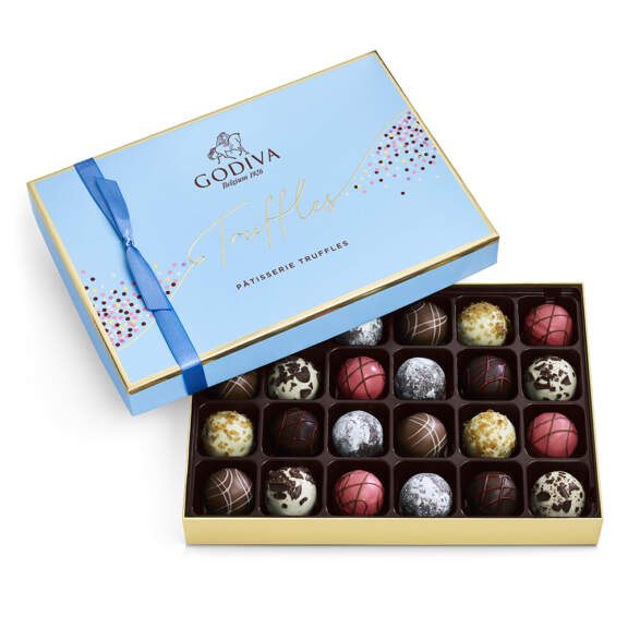 Godiva Patisserie Dessert Chocolate Truffles Gift Box and Ballotin, 24 pc Dark, White Chocolate Godiva Patisserie Dessert Chocolate Truffles Gift Box and Ballotin, 24 pc Dark, White Chocolate