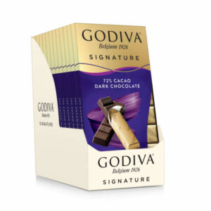 Godiva Signature 72% Cacao Dark Chocolate Mini Bars, Set of 12, 8 pc. each