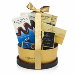 Godiva Signature Chocolate Basket, Classic Ribbon Dark, White, Milk Chocolate