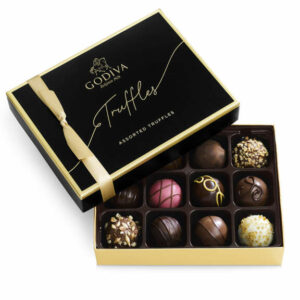 Godiva Signature Chocolate Truffles Gift Box and Ballotin, 12pc Dark, White, Milk Chocolate