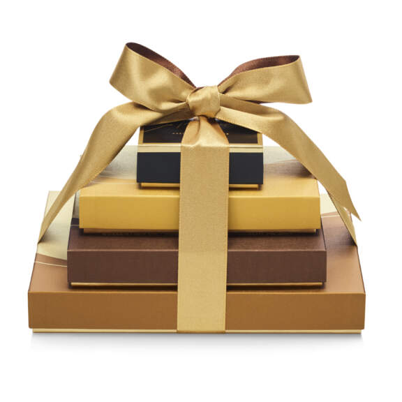 Godiva Sweet Surprise Gift Tower, Classic Ribbon Dark, White, Milk Chocolate Godiva Sweet Surprise Gift Tower, Classic Ribbon Dark, White, Milk Chocolate