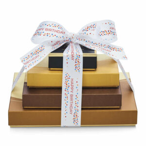 Godiva Sweet Surprise Gift Tower, Happy Birthday Ribbon Dark, White, Milk Chocolate