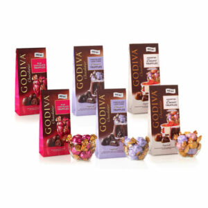 Godiva Wrapped Chocolate Truffles Sampler, Large Bags, Set of 6, 19 pc. each Dark, Milk Chocolate