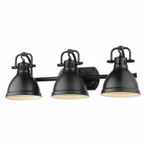 Golden Lighting 3602-BA3 BLK-BLK Duncan 3 Light Bath Vanity