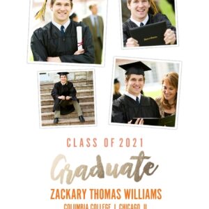 Graduation 11x14 Poster(s), Board, Home Décor -Collegiate Stripes Graduate 2021