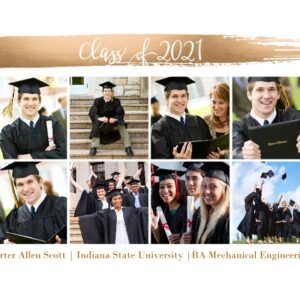 Graduation 11x14 Poster(s), Board, Home Décor -Metallic Brush Graduate 2021