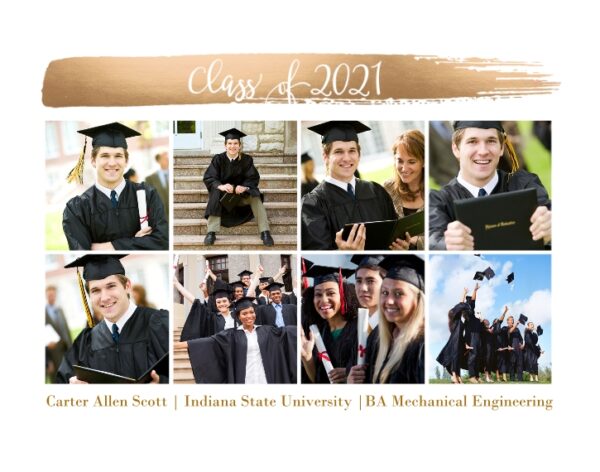 Graduation 11x14 Poster(s), Board, Home Décor -Metallic Brush Graduate 2021