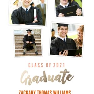 Graduation 12x18 Adhesive Poster, Home Décor -Collegiate Stripes Graduate 2021