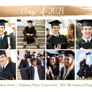 Graduation 12x18 Adhesive Poster, Home Décor -Metallic Brush Graduate 2021