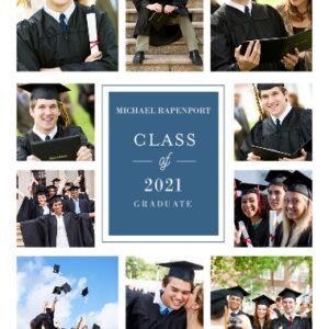 Graduation 12x18 Poster, Home Décor -Classy Grid Graduation 2021