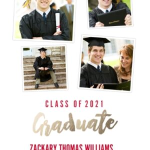 Graduation 12x18 Poster, Home Décor -Collegiate Stripes Graduate 2021