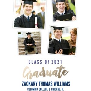 Graduation 16x20 Adhesive Poster, Home Décor -Collegiate Stripes Graduate 2021