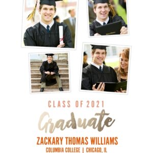 Graduation 16x20 Poster(s), Board, Home Décor -Collegiate Stripes Graduate 2021