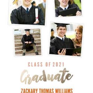 Graduation 20x30 Poster, Home Décor -Collegiate Stripes Graduate 2021