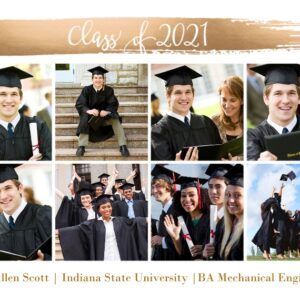 Graduation 20x30 Poster(s), Board, Home Décor -Metallic Brush Graduate 2021