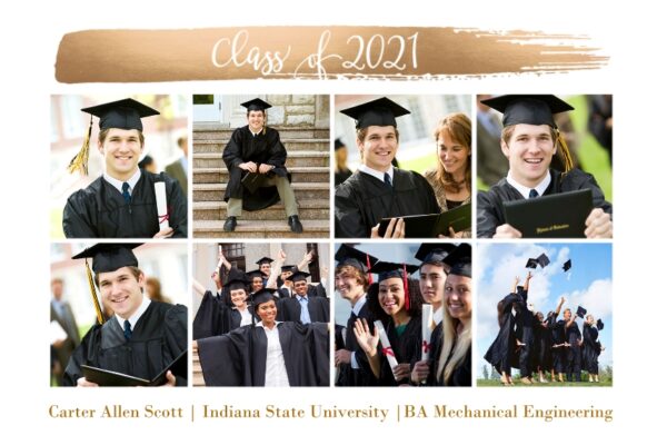 Graduation 20x30 Poster(s), Board, Home Décor -Metallic Brush Graduate 2021