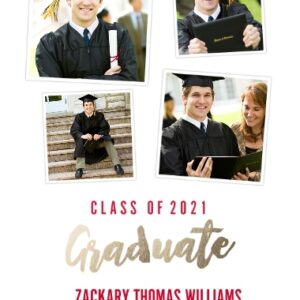 Graduation 24x36 Adhesive Poster, Home Décor -Collegiate Stripes Graduate 2021