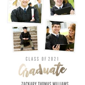 Graduation 24x36 Poster , Home Décor -Collegiate Stripes Graduate 2021