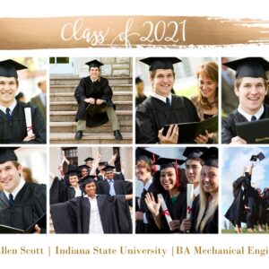 Graduation 24x36 Poster , Home Décor -Metallic Brush Graduate 2021