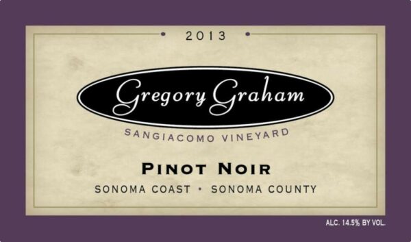 Gregory Graham 2013 Sonoma Coast Pinot Noir - Red Wine