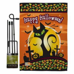 Halloween Black Cat Fall Halloween Garden Flag Set