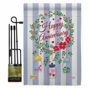 Happy Anniversary Special Occasion Family Garden Flag Set