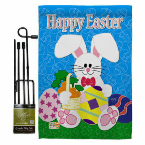 Happy Bunny Spring Easter Garden Flag Set