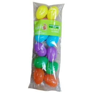 Happy Go Fluffy Plastic Easter Eggs - 12.0 EA