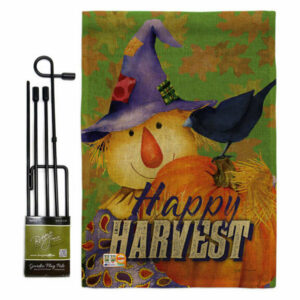 Happy Harvest Scarecrow Fall Harvest & Autumn Garden Flag Set