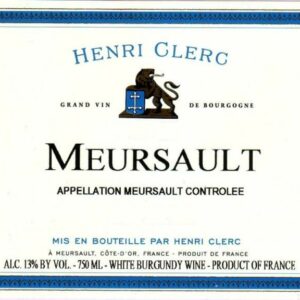 Henri Clerc 2017 Meursault - Chardonnay White Wine