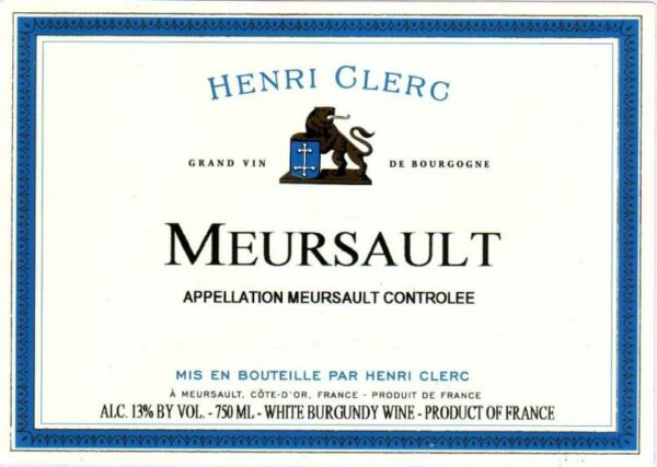 Henri Clerc 2017 Meursault - Chardonnay White Wine