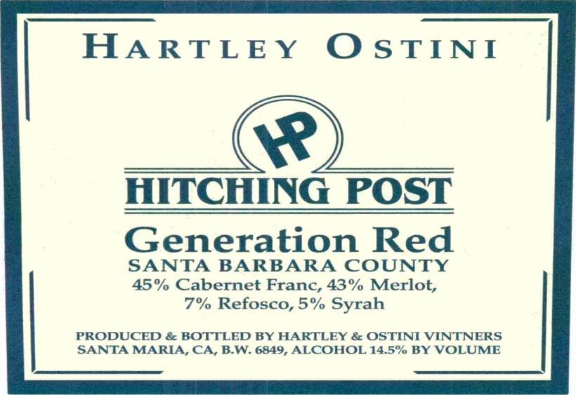 Hitching Post 2017 Hartley Ostini Gen Red - Red Wine
