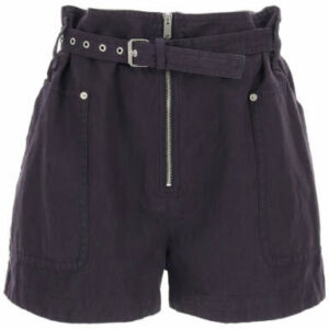 ISABEL MARANT ETOILE COTTON AND LINEN SHORTS 36 Purple Cotton, Linen