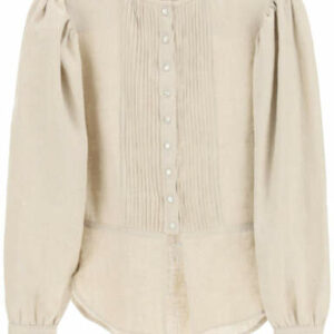 ISABEL MARANT ETOILE NOWOOD LINEN SHIRT 36 Beige Linen