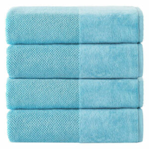 Incanto 4-Piece Turkish Cotton Bath Towel Set, Aqua