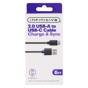Infinitive USB-A to USB-C Charge and Sync 6ft - 1.0 ea