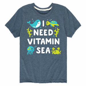 Instant Message Boys' Tee Shirts HEATHER - Heather Blue 'I Need Vitamin Sea' Tee - Toddler & Boys